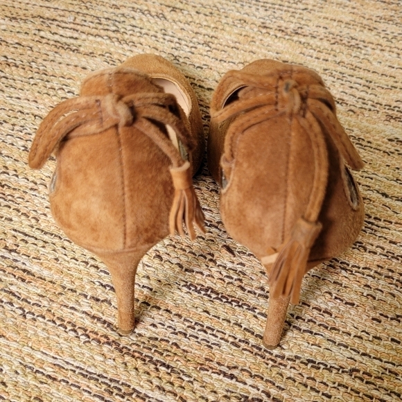 SEED Heritage Suede Pumps with Tie Back - Picture 2 of 11